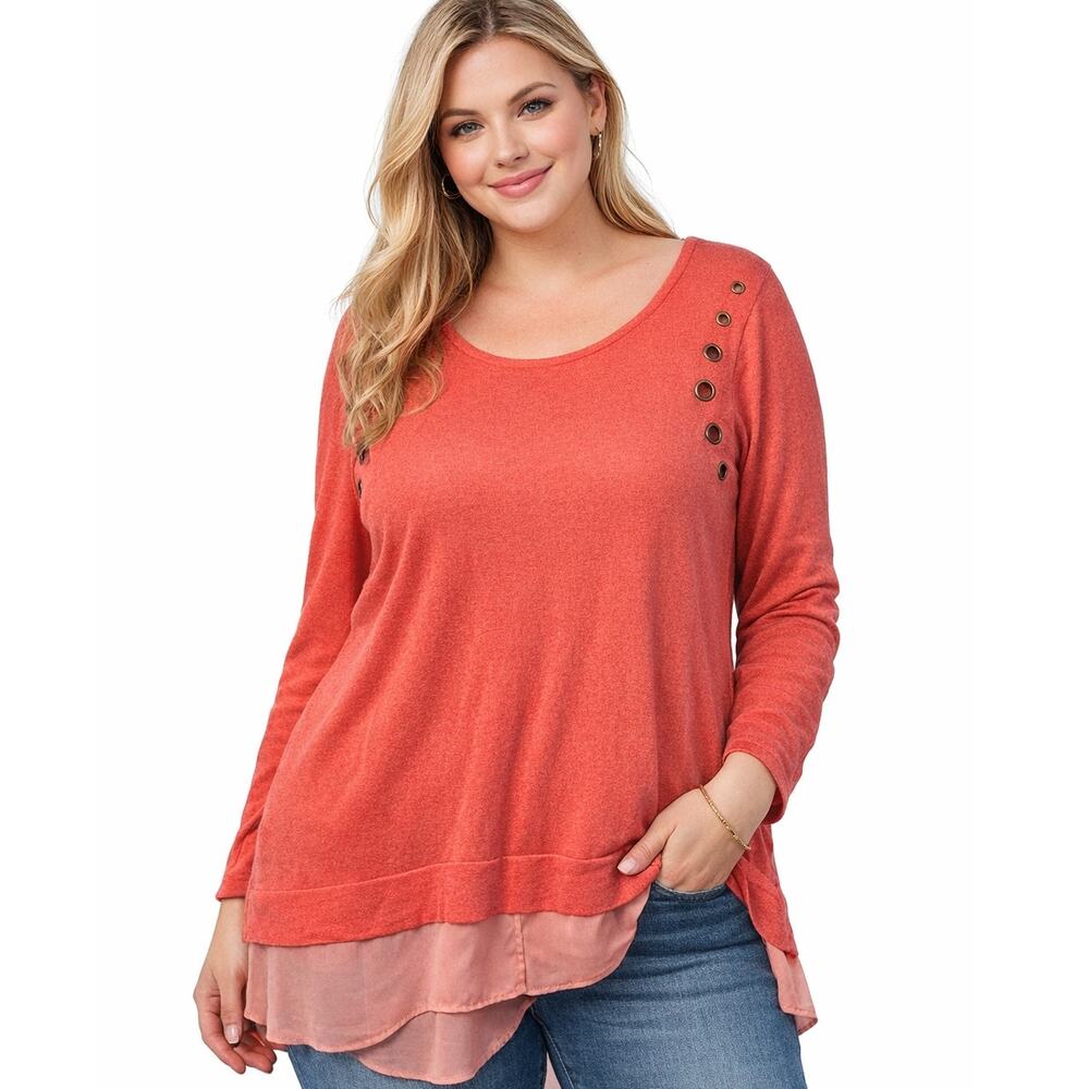 Worthington Two Toned Pink XL Sweater